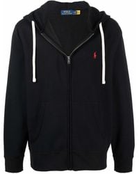 Polo Ralph Lauren - Embroidered-Logo Zip-Up Hoodie - Lyst