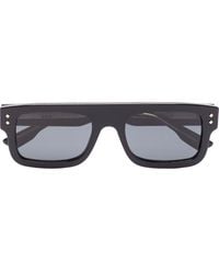 Gucci - Logo Print Square-frame Sunglasses - Lyst