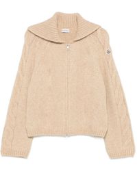 Moncler - Cable-Knit Zip-Up Sweater - Lyst