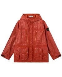 Stone Island - Logo-Patch Hooded Jacket - Lyst