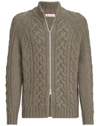Brunello Cucinelli - Cable Knit Cardigan - Lyst