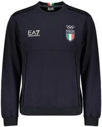 EA7 - Italia Team Logo-Print Sweatshirt - Lyst