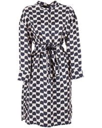 Max Mara - Geometric Pattern Tie Dress - Lyst