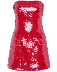 Paris Georgia Basics - Mermaid Strapless Mini-Jurk Met Pailletten - Lyst