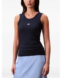 Calvin Klein - Canotta A Coste Con Logo Ck - Lyst