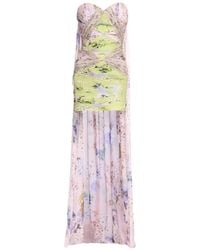 Elie Saab - Robe Courte En Soie À Fleurs - Lyst