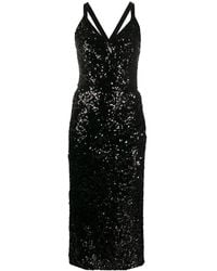 Dolce & Gabbana - Sequinned V-Neck Midi Dress - Lyst
