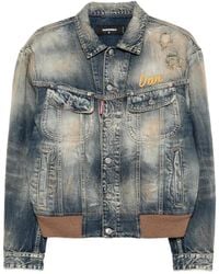 DSquared² - Distressed Denim Jacket - Lyst