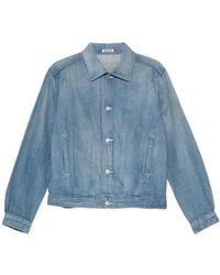 AURALEE - Button-Up Denim Jacket - Lyst