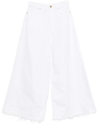 Alberta Ferretti - Floral-Embroidery High-Waisted Jeans - Lyst