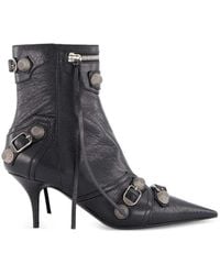 Balenciaga - Cagole Studded Leather Ankle Boots - Lyst