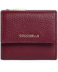 Coccinelle - Small Metallic Grained-Leather Wallet - Lyst
