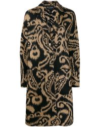 Etro Abrigo con botones y motivo de cachemira - Negro