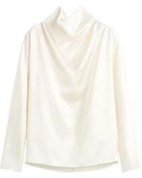 TOTEME - Drapierte Bluse Mit Drapiertem Ausschnitt - Lyst
