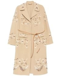 Ermanno Scervino - Embroidered Belted Coat - Lyst