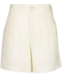 120% Lino - Short En Lin À Plis - Lyst