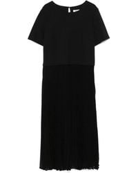 DKNY - Plissé-Detailed Midi Dress - Lyst