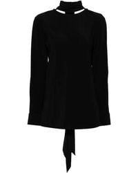 Helmut Lang - Detachable-Scarf Silk Blouse - Lyst