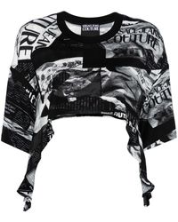Versace - Graphic-print Cropped T-shirt - Lyst