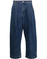 Studio Nicholson - Broek Met Geplooid-Detail En Wijde Pijpen - Lyst
