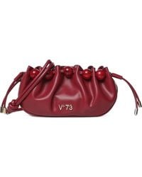 V73 - Topazio Bead-Embellished Ruched Mini Bag - Lyst