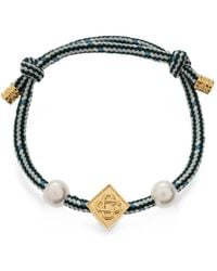 CASABLANCA - Pearl-Embellished Logo-Plaque Bracelet - Lyst
