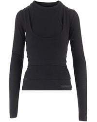 ALAINPAUL - Ribbed-Knit Layered-Effect Top - Lyst