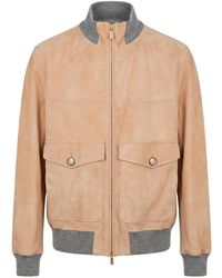 Brunello Cucinelli - Leather Bomber Jacket - Lyst