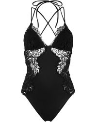 Ermanno Scervino Maillot de bain à empiècement en dentelle - Noir