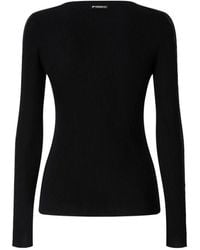 Pinko - Pull Côtelé Bordé À Finitions En Dentelle - Lyst