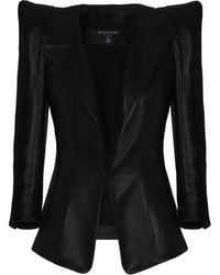 Balmain - Taillierte Jacke Aus Lammleder - Lyst