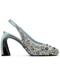 Tory Burch - Peep-Toe Embellished Slingback Pumps - Lyst
