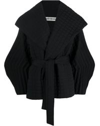 Issey Miyake - Pleated Grid Double-breasted Coat - Lyst