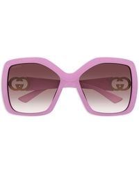 Gucci - Lunettes De Soleil À Plaque Logo - Lyst