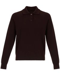Maison Margiela - Polo Collar Ribbed Knit Top - Lyst