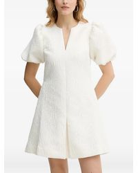 Stine Goya - V-Neck Puff-Sleeve Mini Dress - Lyst