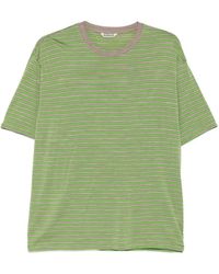 AURALEE - Striped Wool T-Shirt - Lyst