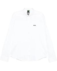 BOSS - Camicia Con Logo Ricamato - Lyst