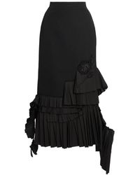 Erdem - Ruffled Embroidered Midi Skirt - Lyst