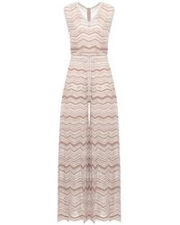 D.exterior - Chevron-Knit Sleeveless Jumpsuit - Lyst