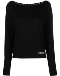 Patrizia Pepe - Cropped-Sweatshirt mit Ösen - Lyst