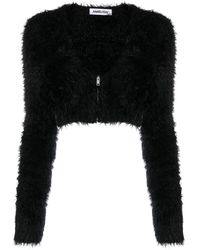 Ambush - Faux-fur Crop Zipped Cardigan - Lyst