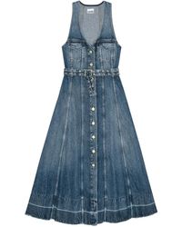 ganni future denim maxi dress in Blue Ladies dresses Slim Fit Dress Pants section-open-back back pieces for the Fabric - Size:Pro 9ft W x 16ft H (with floor)