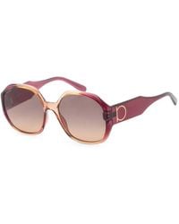 Ferragamo Eyewear - Gancini Geometric-Frame Sunglasses - Lyst