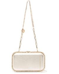 Rosantica - Clio Crystal-Embellished Leather Clutch Bag - Lyst