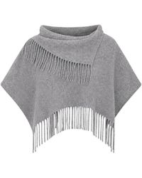 Liviana Conti - Fringe-Trim Asymmetric Poncho - Lyst