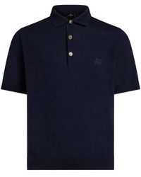 Etro - Logo-Embroidered Knitted Polo Shirt - Lyst