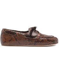 3Juin - Snakeskin-Effect Boat Shoes - Lyst