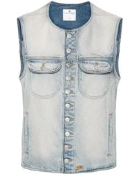 Courreges - Logo-Embroidered Denim Vest - Lyst