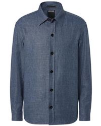 ZEGNA - Refined Regular Fit Shirt With Button Closure And Rounded Hem - Lyst